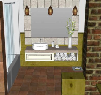 现代洗手间卫浴浴室SU模型下载_sketchup草图大师SKP模型