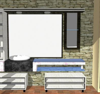 休闲卫生间厕所SU模型下载_sketchup草图大师SKP模型