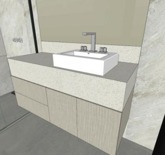 现代小型浴室卫生间SU模型下载_sketchup草图大师SKP模型