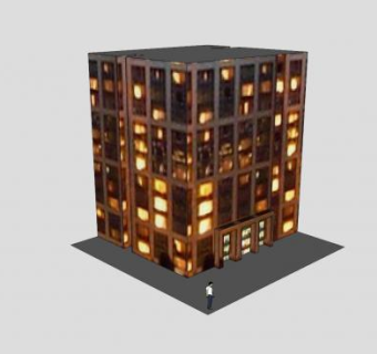 小型旅馆建筑SU模型下载_sketchup草图大师SKP模型