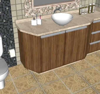 欧式浴室装修SU模型下载_sketchup草图大师SKP模型