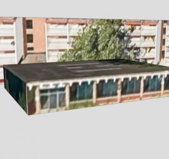 美国公寓楼建筑SU模型下载_sketchup草图大师SKP模型