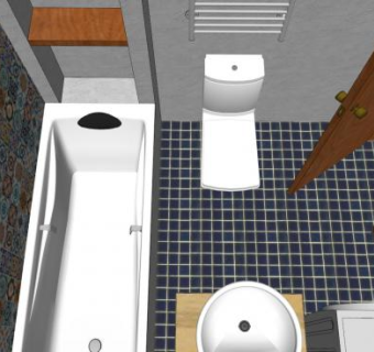 沐浴大浴缸浴室SU模型下载_sketchup草图大师SKP模型