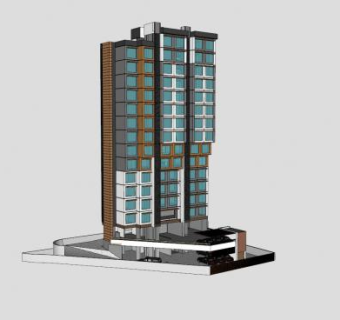 商品楼和地下停车场建筑SU模型下载_sketchup草图大师SKP模型
