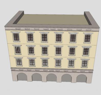 古典风格楼房建筑SU模型下载_sketchup草图大师SKP模型