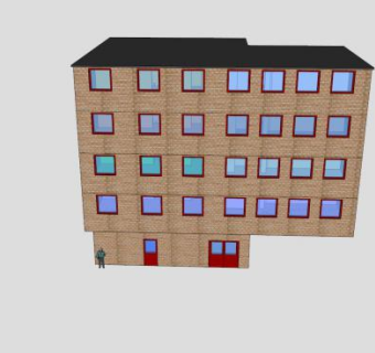 经济型楼房住宅建筑SU模型下载_sketchup草图大师SKP模型