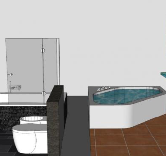 豪华欧式脸盆卫浴SU模型下载_sketchup草图大师SKP模型