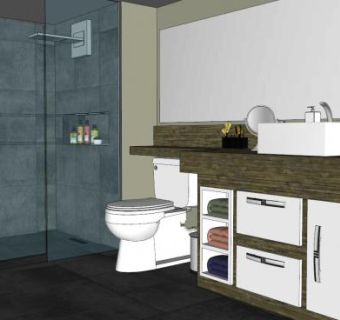 现代卫生间厕所SU模型下载_sketchup草图大师SKP模型