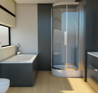 现代卫浴水龙头浴室SU模型下载_sketchup草图大师SKP模型