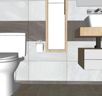 现代简约浴室厕所SU模型下载_sketchup草图大师SKP模型