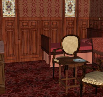 泰坦尼克号头等舱卫生间SU模型下载_sketchup草图大师SKP模型