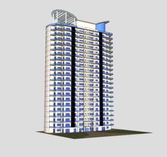 商务酒店楼房SU模型下载_sketchup草图大师SKP模型