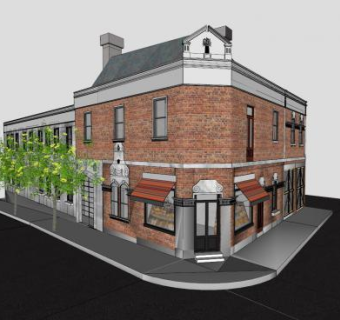 澳式风格楼房建筑SU模型下载_sketchup草图大师SKP模型