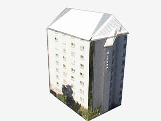芬兰楼房外观建筑SU模型下载_sketchup草图大师SKP模型