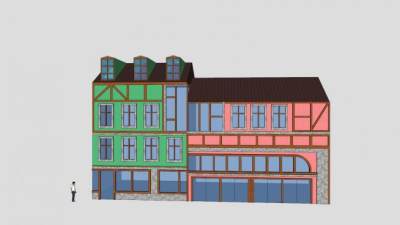 现代住宅楼建筑SU模型下载_sketchup草图大师SKP模型