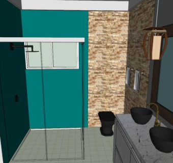 夫妻浴室卫生间SU模型下载_sketchup草图大师SKP模型