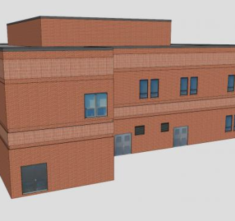 双层楼房住宅建筑SU模型下载_sketchup草图大师SKP模型