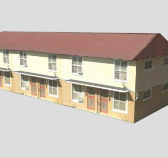 美式公寓大楼建筑SU模型下载_sketchup草图大师SKP模型