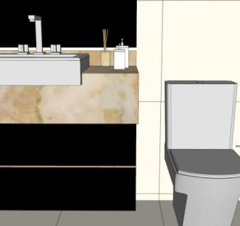 现代卫浴坐厕卫生间SU模型下载_sketchup草图大师SKP模型