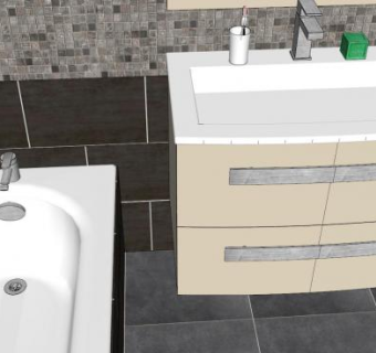 现代卫浴浴室白色浴缸SU模型下载_sketchup草图大师SKP模型