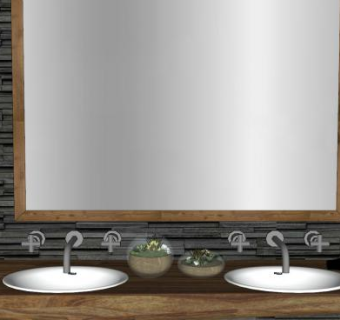 现代卫浴质朴浴室洗涤桌SU模型下载_sketchup草图大师SKP模型