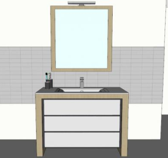 现代橱柜抽屉浴室SU模型下载_sketchup草图大师SKP模型
