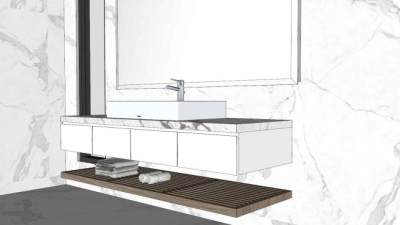 卫浴大理石盥洗盆SU模型下载_sketchup草图大师SKP模型