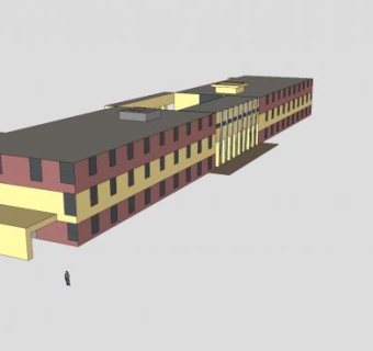 校园图书馆建筑SU模型下载_sketchup草图大师SKP模型
