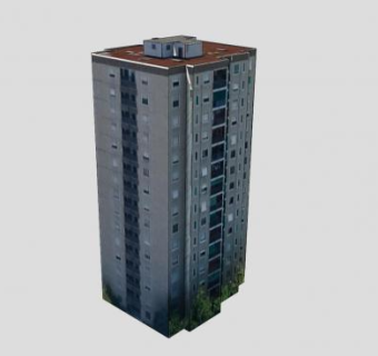 高楼居民楼房建筑SU模型下载_sketchup草图大师SKP模型