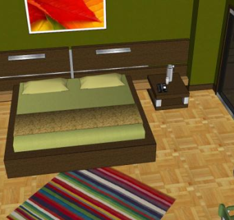 现代朴实衣橱间卧室SU模型下载_sketchup草图大师SKP模型