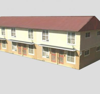 美式乡镇双层楼房SU模型下载_sketchup草图大师SKP模型