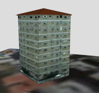 老式住宅楼建筑SU模型下载_sketchup草图大师SKP模型