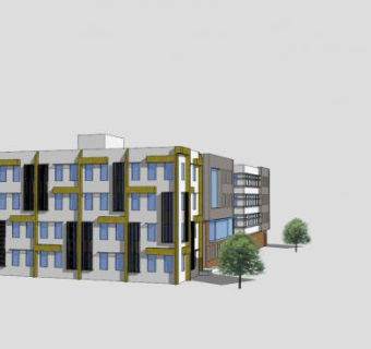 大学教学区建筑SU模型下载_sketchup草图大师SKP模型