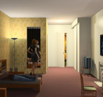 酒店房间卧室装修SU模型下载_sketchup草图大师SKP模型