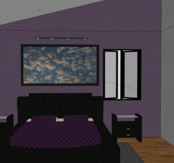 现代主卧套房室内装修SU模型下载_sketchup草图大师SKP模型