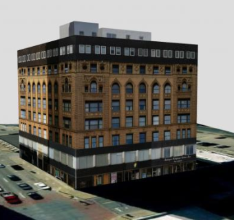 市中心酒店大厦建筑SU模型下载_sketchup草图大师SKP模型