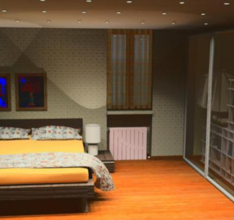 雷托路易吉卧室SU模型下载_sketchup草图大师SKP模型