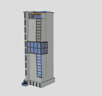 现代商务办公楼建筑SU模型下载_sketchup草图大师SKP模型