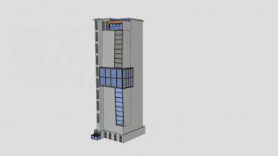 现代商务办公楼建筑SU模型下载_sketchup草图大师SKP模型