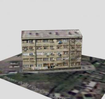 经济型住宅建筑物SU模型下载_sketchup草图大师SKP模型