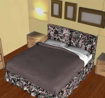 现代卧室简约房间SU模型下载_sketchup草图大师SKP模型