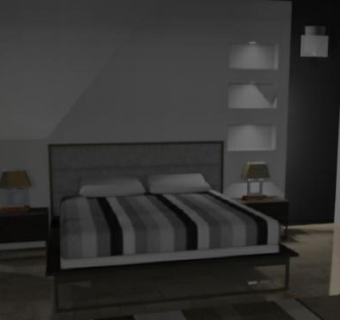 都市风格卧室装修SU模型下载_sketchup草图大师SKP模型