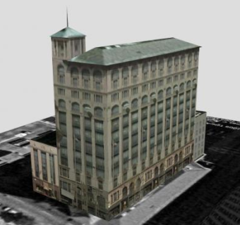 格温大厦建筑SU模型下载_sketchup草图大师SKP模型