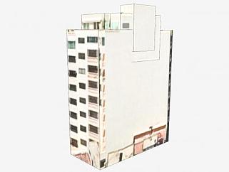 多层公寓楼建筑SU模型下载_sketchup草图大师SKP模型