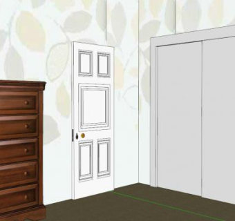 现代男孩卧室SU模型下载_sketchup草图大师SKP模型