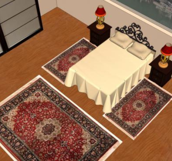 大型卧室简欧装修SU模型下载_sketchup草图大师SKP模型