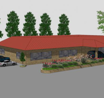 花园观景住宅建筑SU模型下载_sketchup草图大师SKP模型