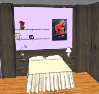 现代橱柜卧室房间SU模型下载_sketchup草图大师SKP模型