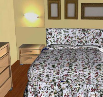 简约房间装修卧室SU模型下载_sketchup草图大师SKP模型