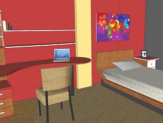 现代室内<em>卧室房间</em>SU模型下载_sketchup草图大师SKP模型